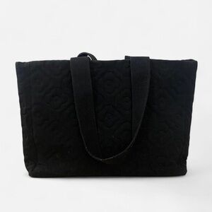 Black Quilted Tote Bag